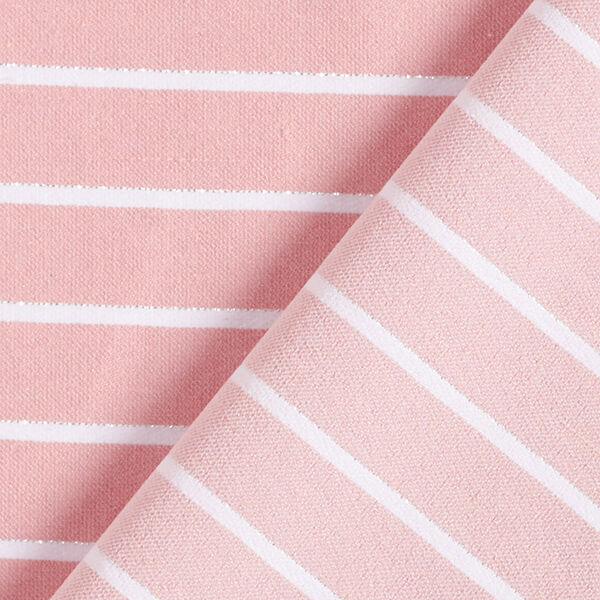 Viscose stretch met glitterstrepen – roze/wit,  image number 4