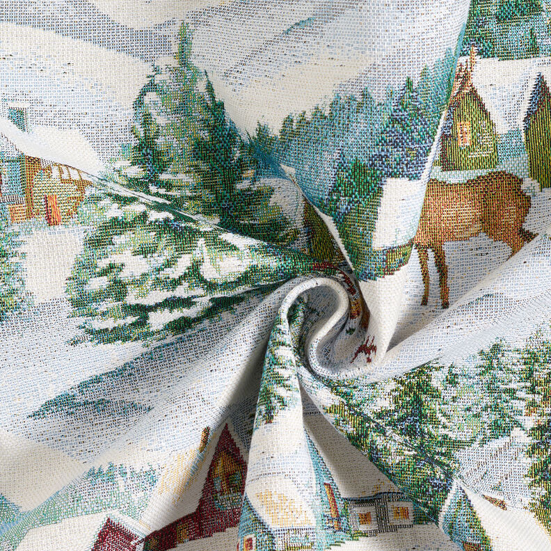 Decostof Gobelin Winterlandschap – ivoor/licht turkoois, image number 3