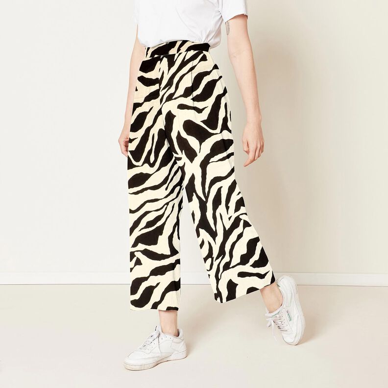 Viscose crêpe zebrapatroon – zwart/ivoor,  image number 6