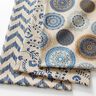 Decostof Half panama Bloemetjes – natuur/oceaanblauw,  thumbnail number 5
