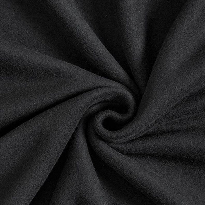 Katoenfleece Effen – zwart, image number 1