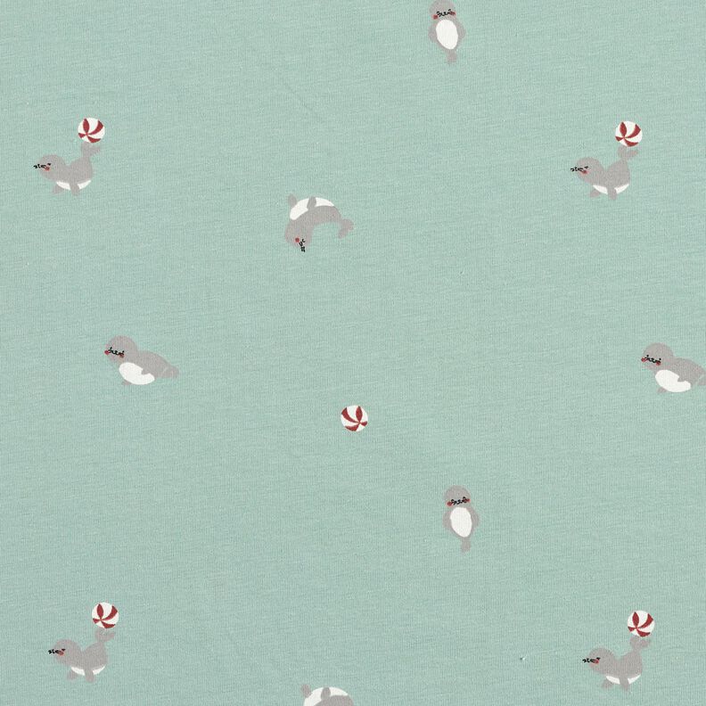 Katoenjersey Zeehondenacrobatiek &ndash; lichtblauw,  image number 1