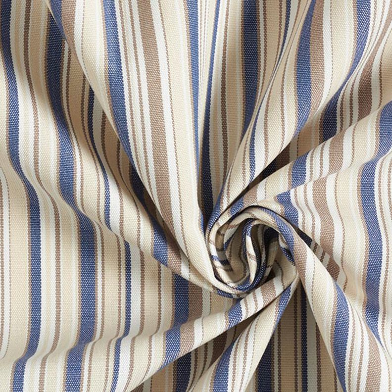 Luifelstof Fijne strepen – beige/jeansblauw,  image number 3