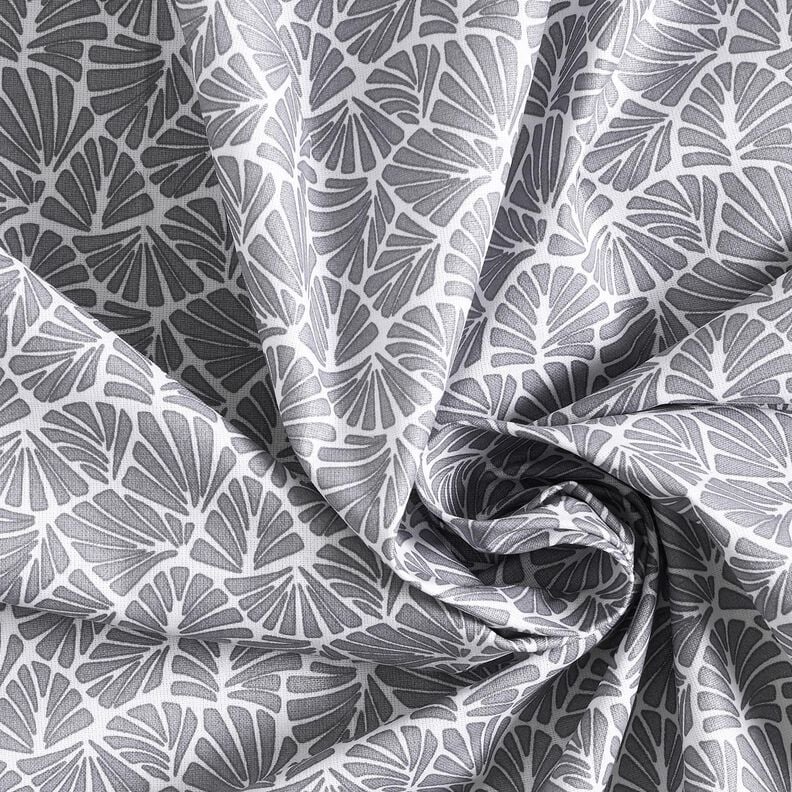 Gecoate katoen abstracte minibladeren – grijs/wit, image number 4