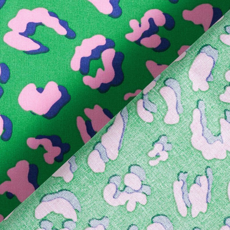 Gecoate katoen abstracte Leeuw | Poppy Fabrics – groen/roze, image number 4