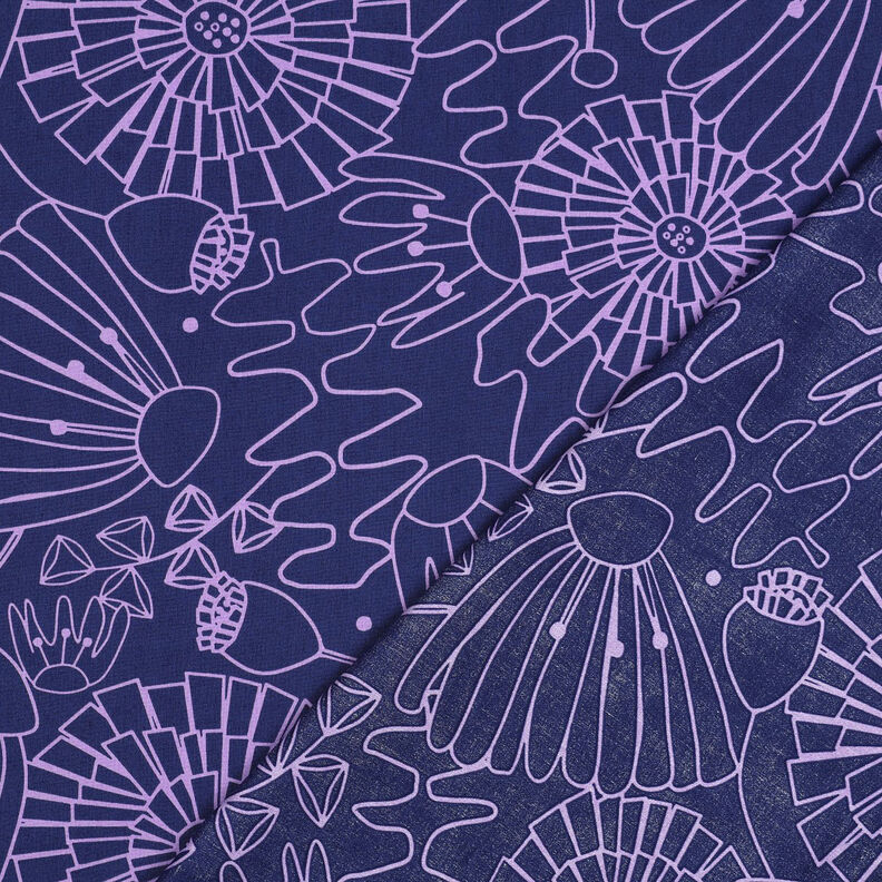 Katoenpopeline Eden | Nerida Hansen – marineblauw/lila,  image number 4