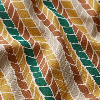 Decostof Half panama Visgraat – natuur/currygeel, 