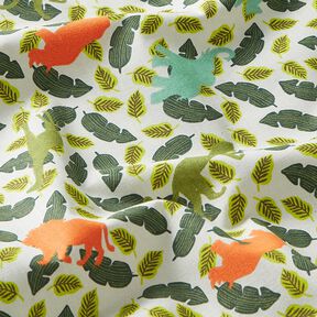 Katoenen stof Cretonne Jungledieren silhouetten – groen, 