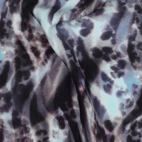 LENZING™ ECOVERO™ viscosestof dieren digitale print – zwart blauw/ijsblauw, 