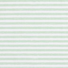 Katoenen stof Cretonne casual strepen – licht mint/wit, 