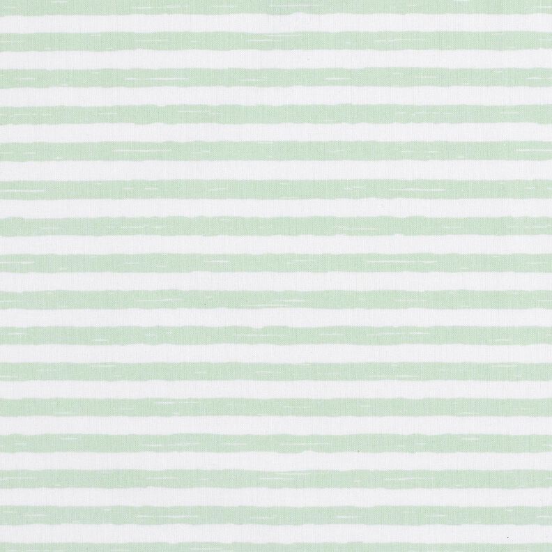 Katoenen stof Cretonne casual strepen – licht mint/wit,  image number 1