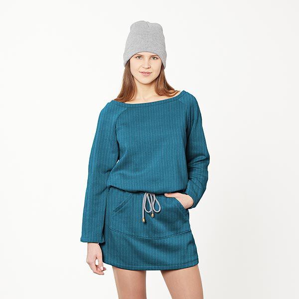 Gebreide tricot – turkooisblauw,  image number 6