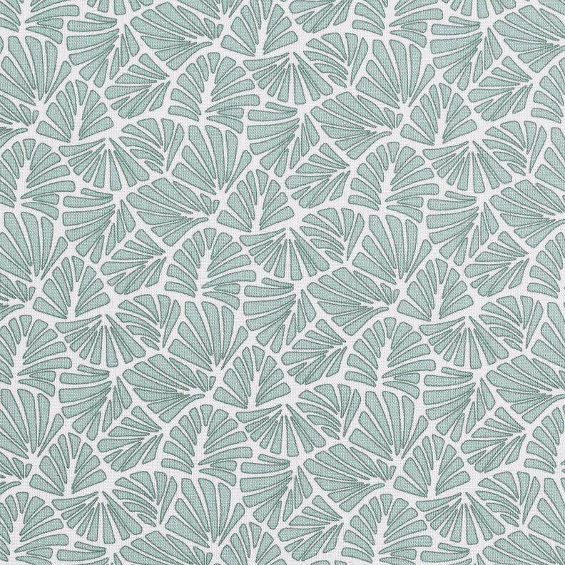 Gecoate katoen abstracte minibladeren – licht mint/wit,  image number 1