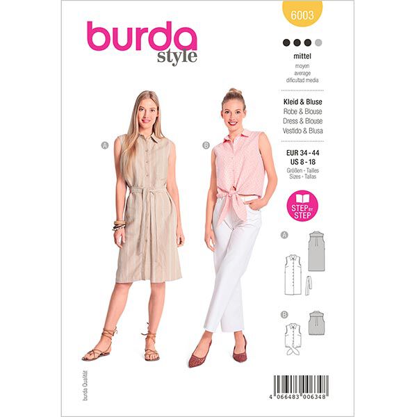 Zomerjurk / Blouse, Burda 6003 | 34 - 44, image number 1