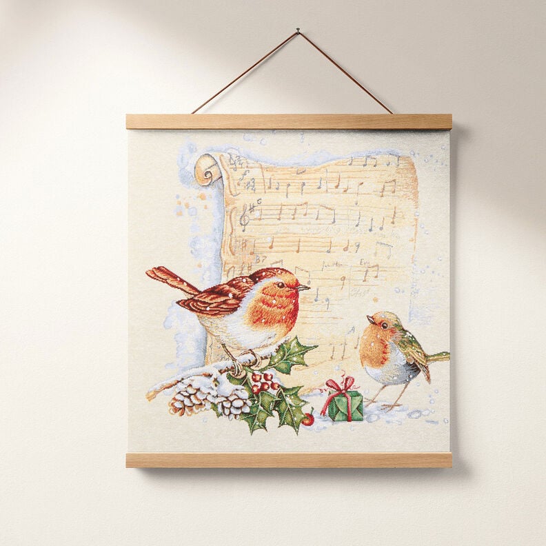 Decoratief stuk Gobelin Roodborstje met bladmuziek – wit, image number 6
