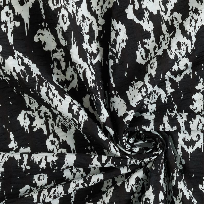 Seersucker abstract patroon – zwart/wit,  image number 3