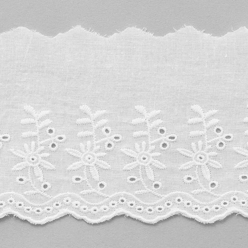 Feston kanten band bloemen [ 9 cm ] – wit,  image number 1