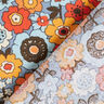 Katoenen stof Cretonne kleurrijke bloemen – licht jeansblauw/oranje,  thumbnail number 4