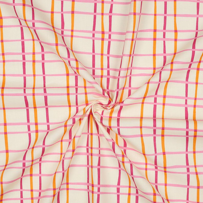 Katoenpopeline golvende ruit| Poppy Fabrics – creme/roze,  image number 3