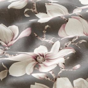Outdoorstof Canvas magnolia's – grijs, 