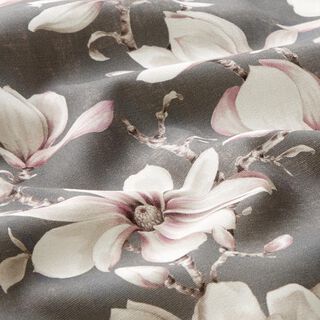 Outdoorstof Canvas magnolia's – grijs, 