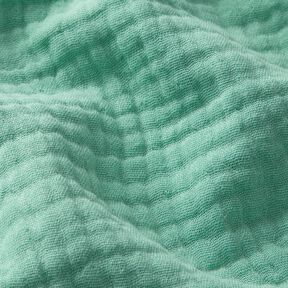 Drielaagse katoenen mousseline Effen – eucalyptus, 