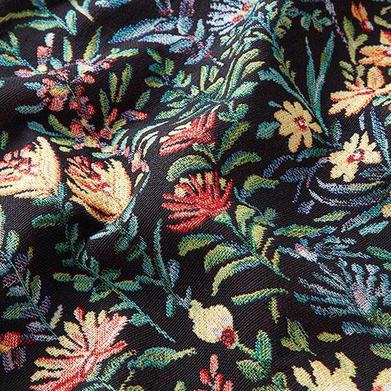 Decostof Gobelin Kleine bloemetjes – zwart,  image number 2
