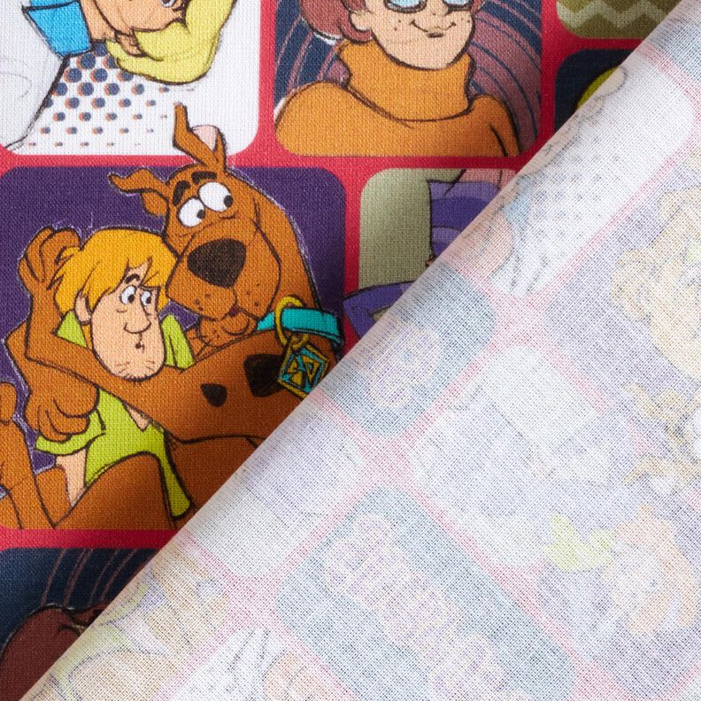Katoenpopeline Scooby Doo als stripverhaal Licentiestof – rood/kleurenmix,  image number 4