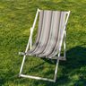 Outdoor Ligstoel stof Lengtestrepen 44 cm – lichtbruin/lichtgrijs,  thumbnail number 4