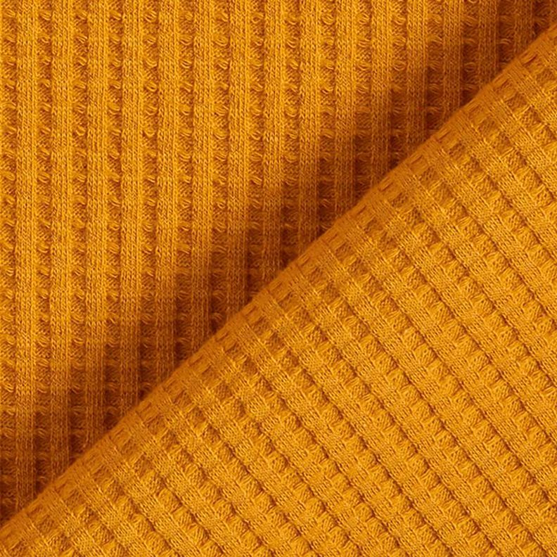 Katoenen wafel jersey effen – currygeel,  image number 3