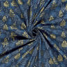 Katoenen stof Popeline Delicate dennenbomen – nachtblauw/goud,  thumbnail number 3