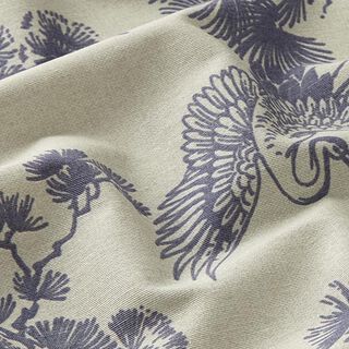Decostof Canvas Chinese kraanvogel – zand/jeansblauw, 