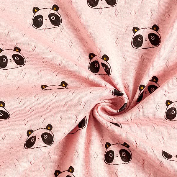 Fijngebreide jersey met gaatjesmotief Panda's | by Poppy – roze, image number 3
