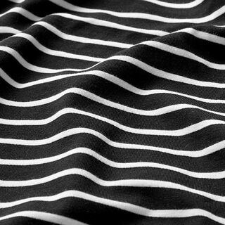 GOTS katoenjersey strip | Albstoffe – zwart/wit, 