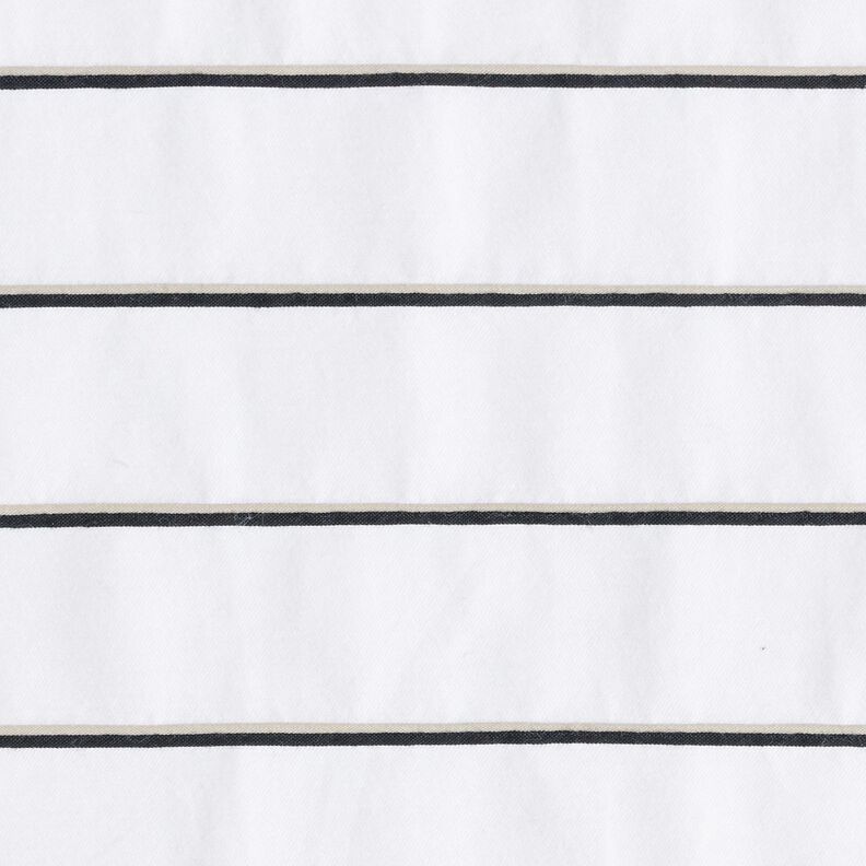 Katoenmix brede strepen – wit/zwart,  image number 1