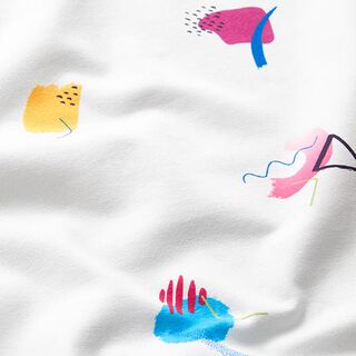 Katoenjersey abstracte vormen | DIY Eule – wit, 