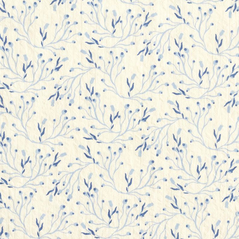 Seersucker zachte bessentakjes &ndash; wolwit/jeansblauw,  image number 1