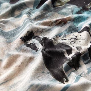 Viscosejersey wilde paarden – grijs, 