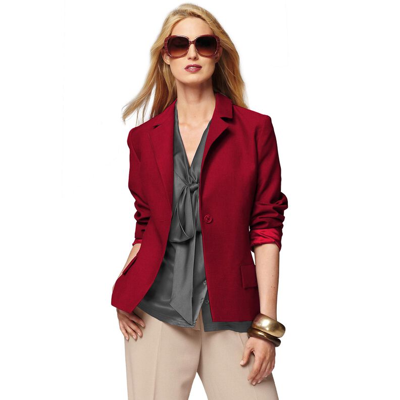 Bi-stretch gabardine – karmijnrood,  image number 6