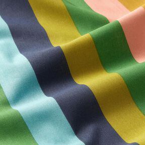 Katoenpopeline Strepen – blauw/groen, 