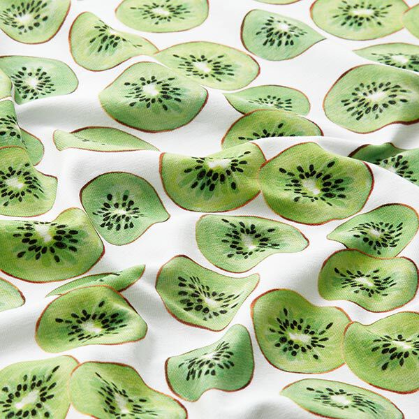 Katoenjersey Kiwi‘s – wit/appelgroen, image number 2