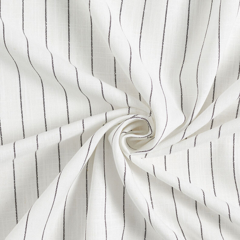 Viscose-linnen-mix brede naaldstrepen – ecru/zwart,  image number 3