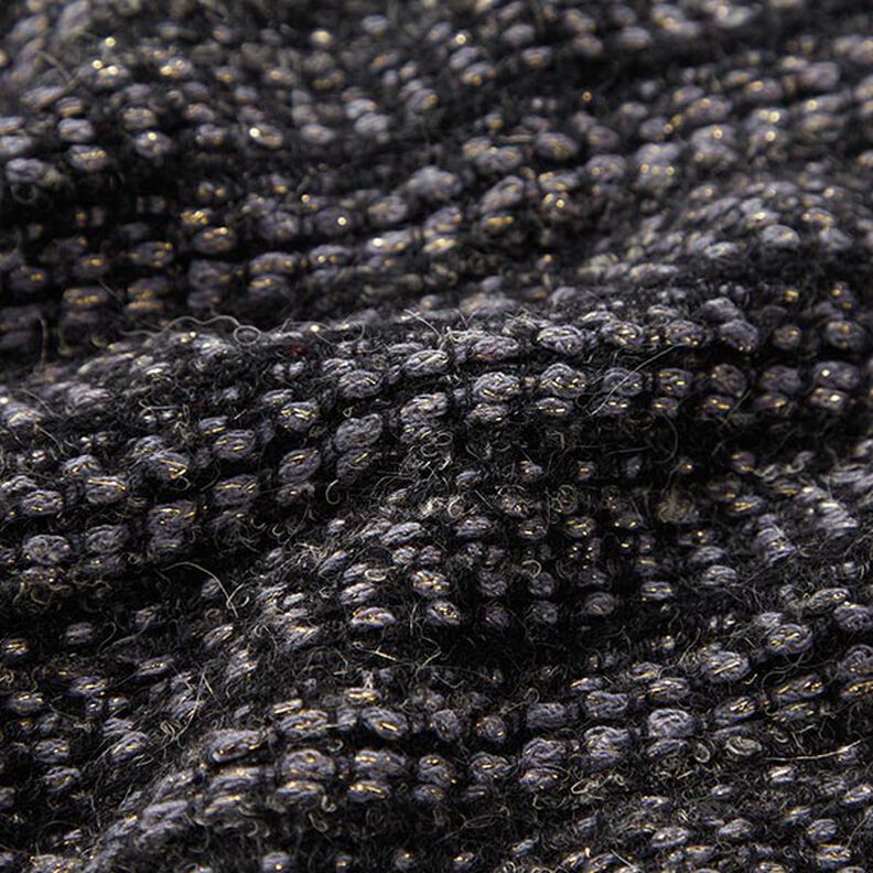Mantelstof scheerwolmix Lurex melange – anthraciet,  image number 2