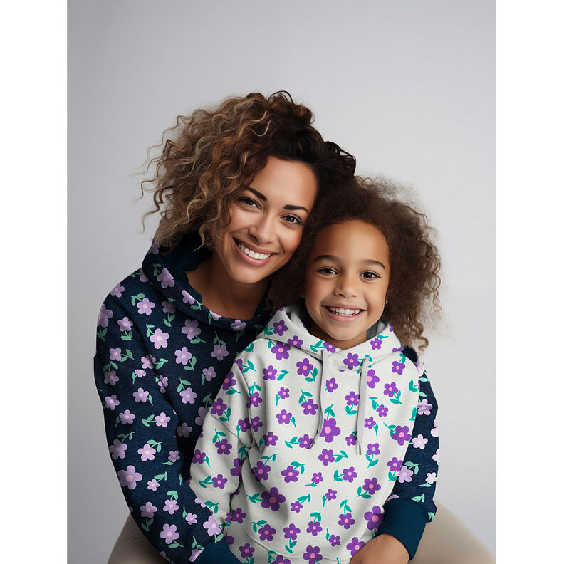 Sweatshirt Bloemen | by Poppy – anthraciet/lila,  image number 7