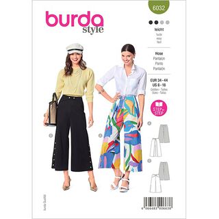 Broek met wijde pijpen, Burda 6032 | 34 - 44, 