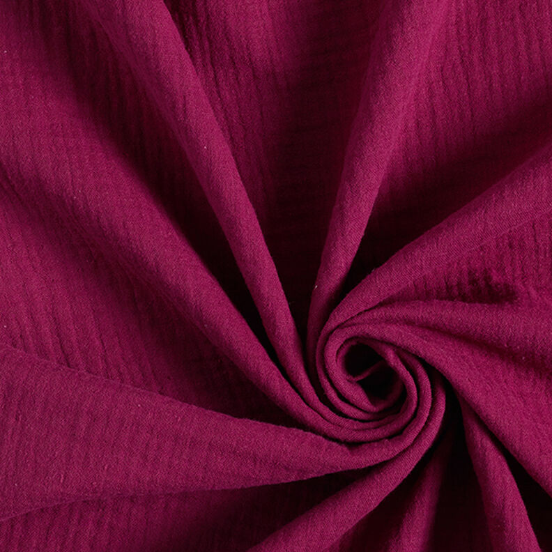 Mousseline/dubbel gehaakte stoffen – bordeauxrood,  image number 1