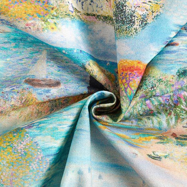 Decostof Half panama Landschap – blauw/ecru, image number 3