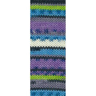 Meilenweit 100 Merino extrafine Rosanna, 100g | Lana Grossa – wit/turkoois, 