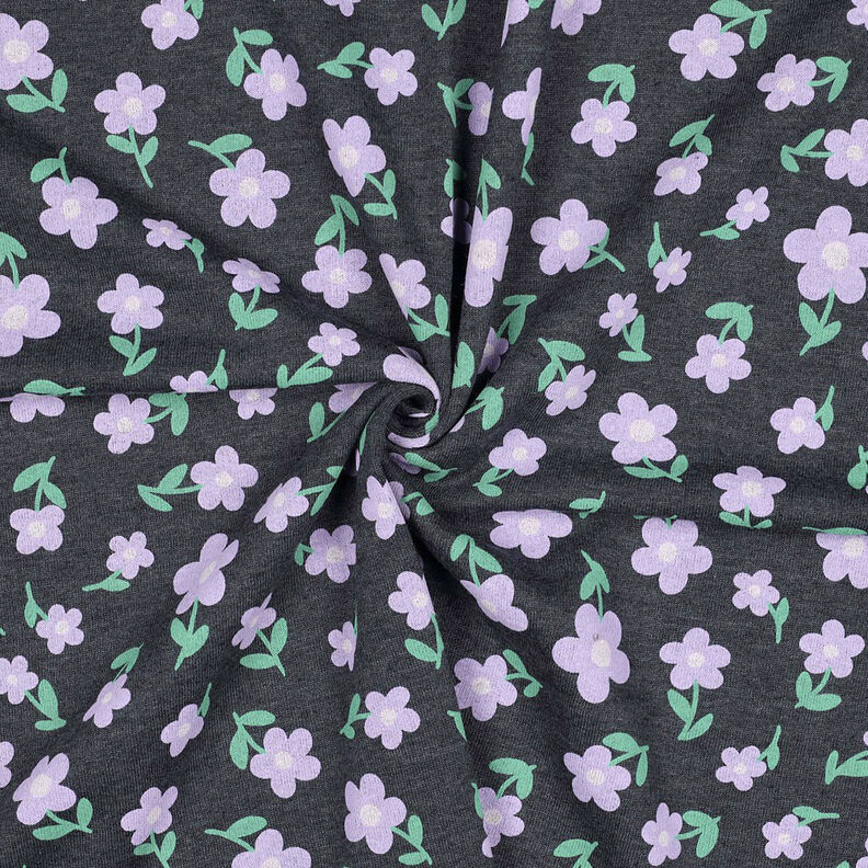 Sweatshirt Bloemen | by Poppy – anthraciet/lila,  image number 3