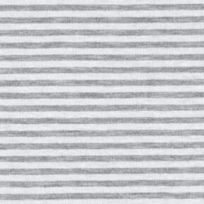 Doubleface jersey strepen effen – wit/grijs, 